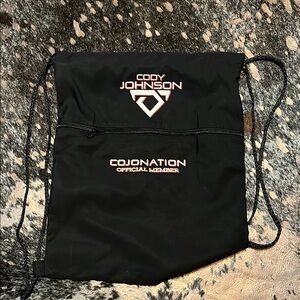 Cody Johnson Black Drawstring Bag